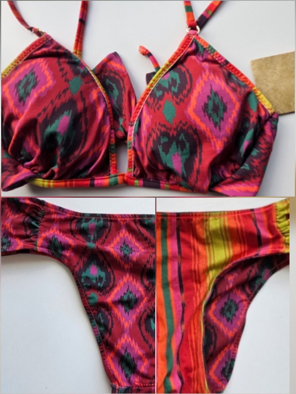Nwt Salinas Rio De Janero Ikat Aztec Revesible Bikini Bottom And Top